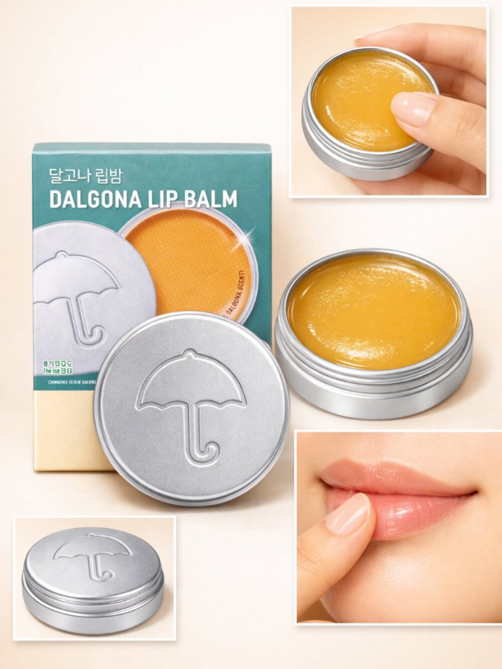 Dalgona Lip Balm – K‑Beauty Moisturizing Balm in Collectible Tin